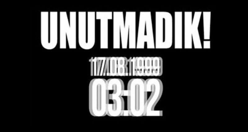 17.08.17 17.08.1999 Gölcük Depremine Hayatını Kaybeden Vatandaşlarımızı Rahmetle Anıyoruz.